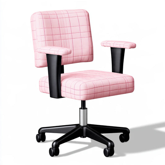 Ergonomische bureaustoel met stoffen bekleding, kleur roze en zwart