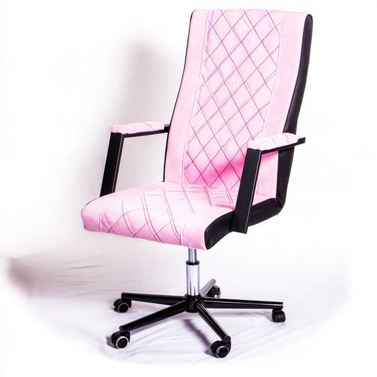 Ergonomische bureaustoel met stoffen bekleding, kleur roze en zwart