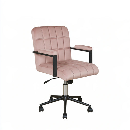 Ergonomische bureaustoel met stoffen bekleding, kleur roze en zwart