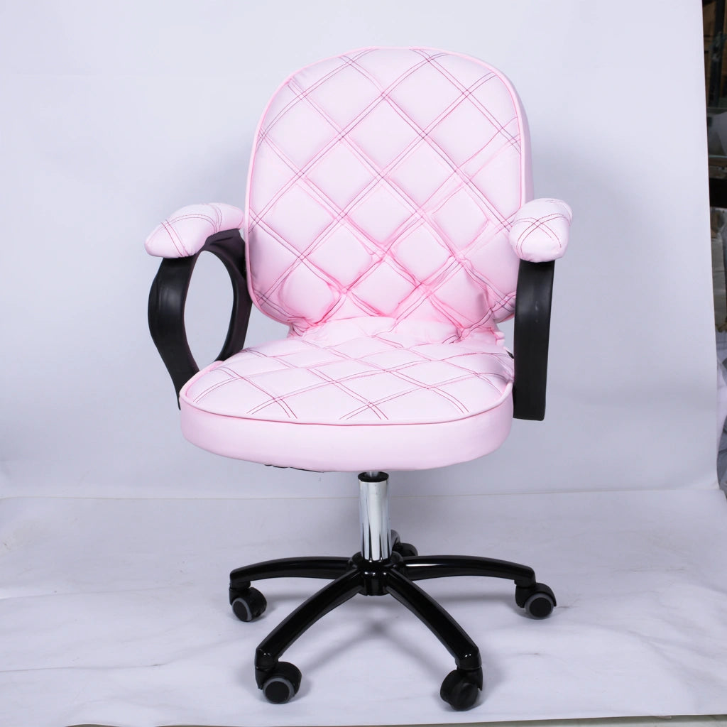 Ergonomische bureaustoel met stoffen bekleding, kleur roze en zwart