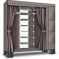 Kledingrek met stoffen bekleding, kleur bruin