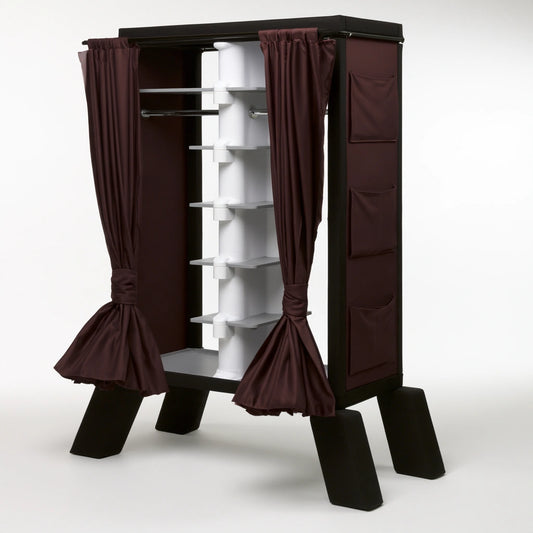 Kledingrek met stoffen bekleding, kleur bruin