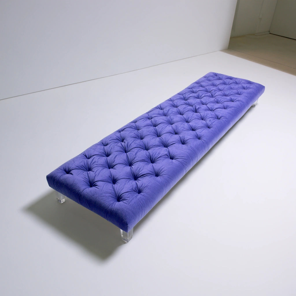 Opbergbank met fluwelen bekleding, kleur paars