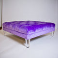 Opbergbank met fluwelen bekleding, kleur paars