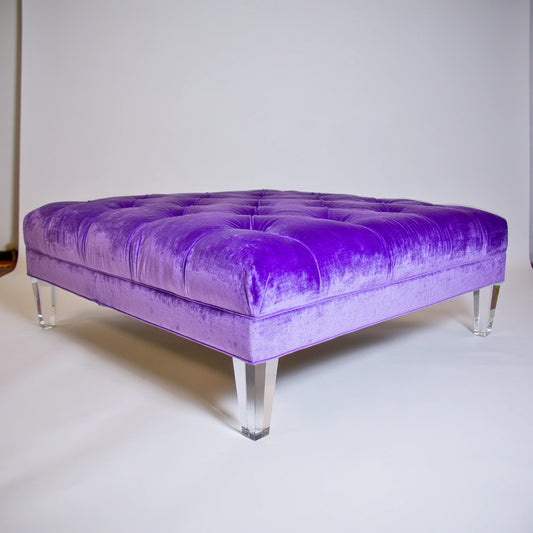 Opbergbank met fluwelen bekleding, kleur paars