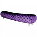Opbergbank met fluwelen bekleding, kleur paars
