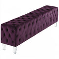 Opbergbank met fluwelen bekleding, kleur paars