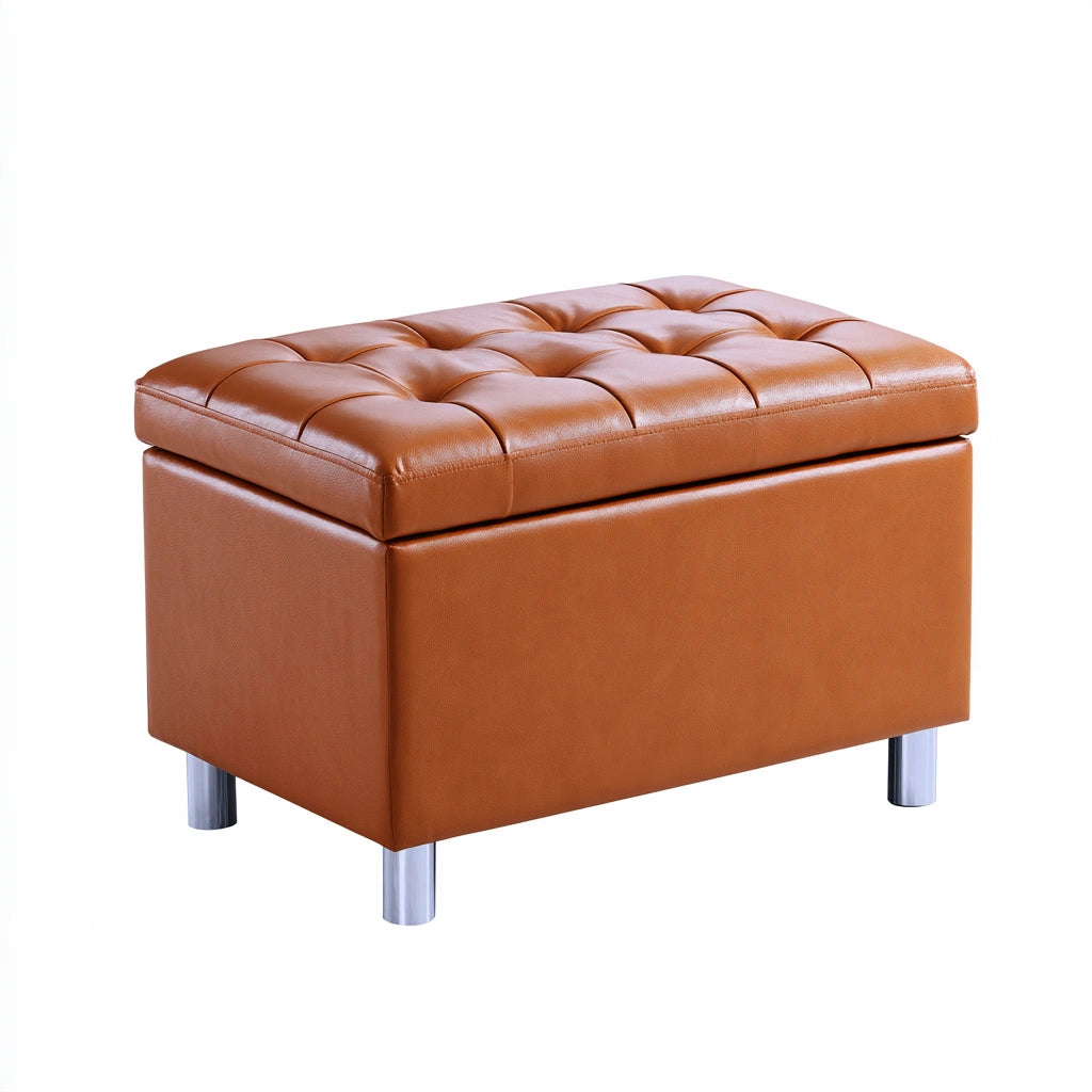 Opbergbank met kunstleren bekleding, kleur bruin